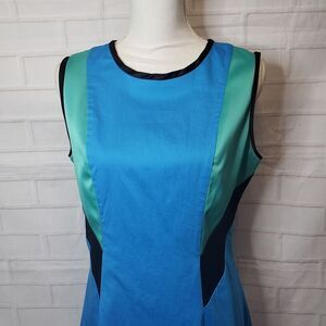 CUTE Prabal Gurung For Target Blue Sleeveless Retro Dress size 14 Fit & Flare L